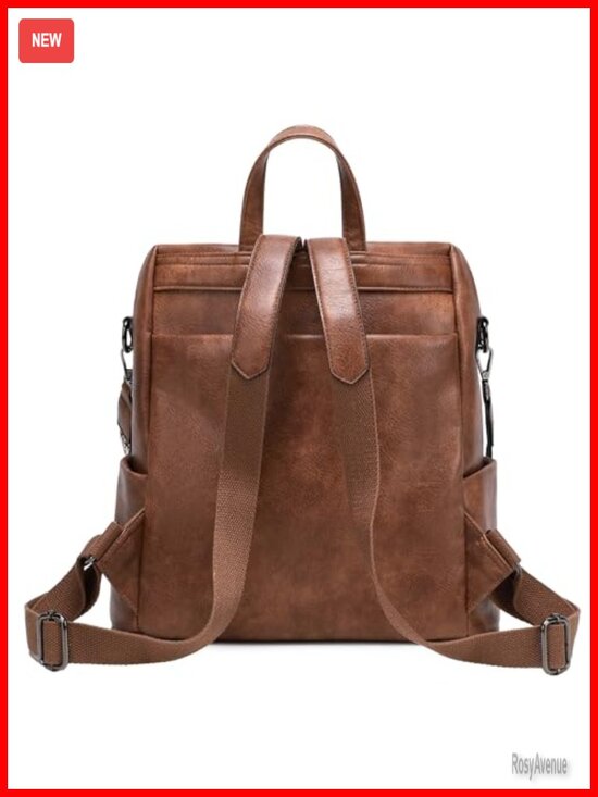 Vegan Leather Fashion Backpack Purse for Women Travel Laptop Daypack